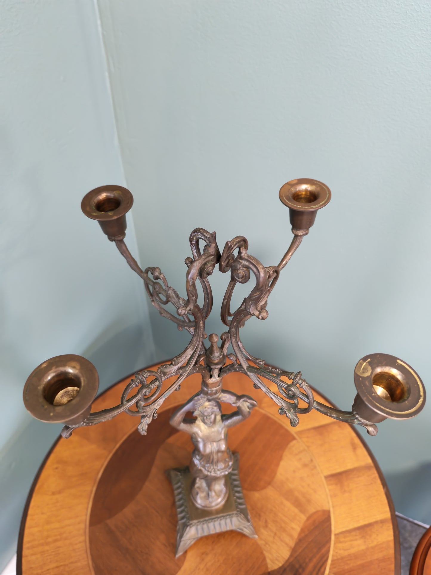 Vintage Art Nouveau Style Figural Candelabra