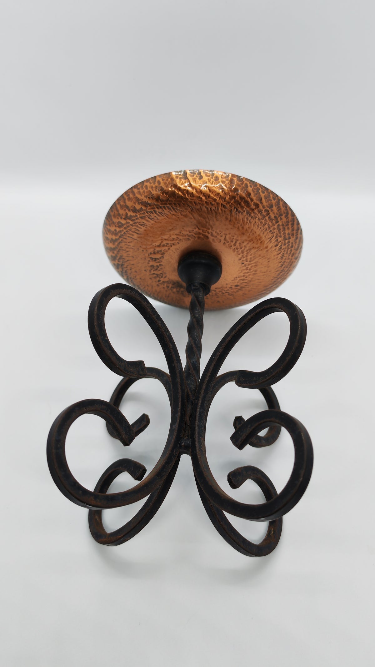 Candlestick (copper bowl, iron base)