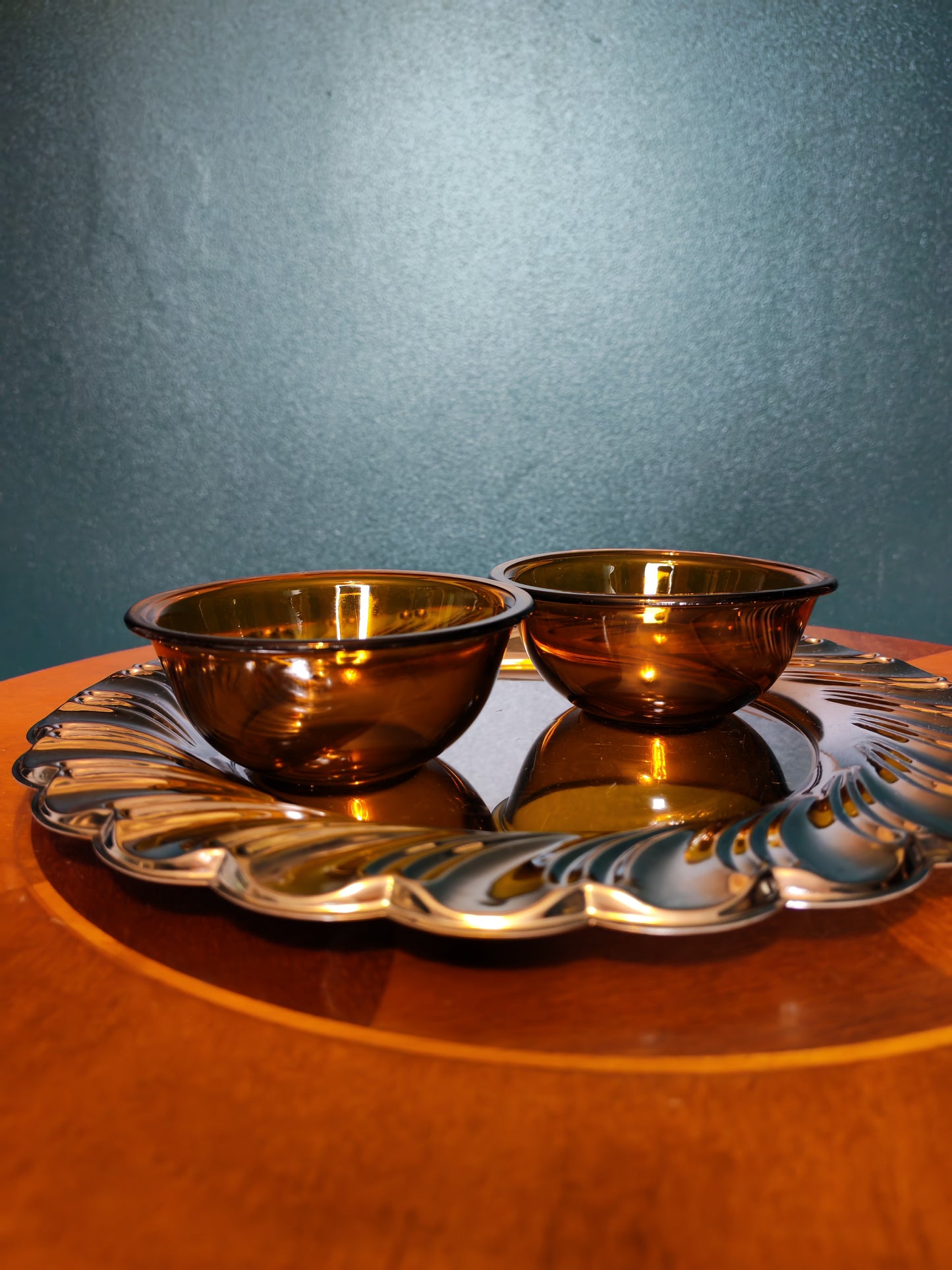 Brown Brazilian glass bowls 6 pcs