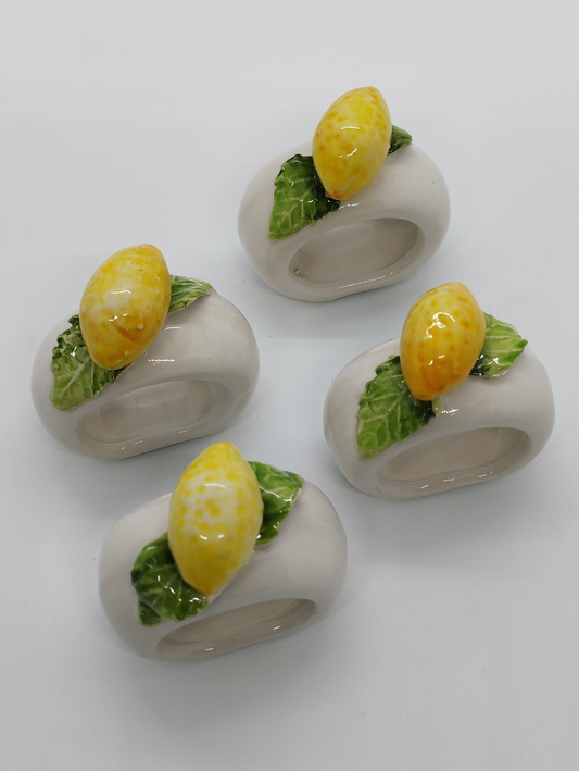 Lemon napkin rings 4 pcs