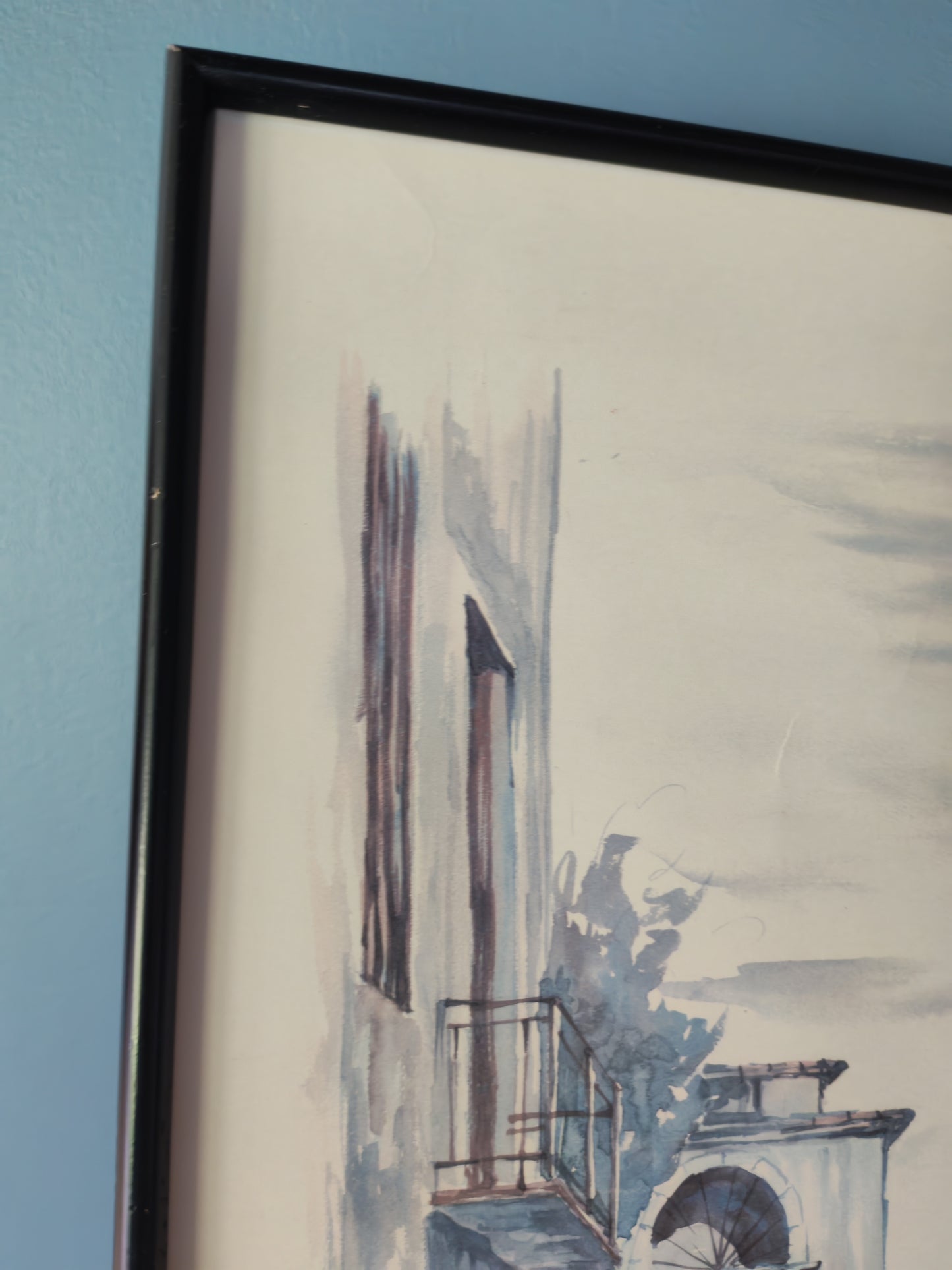 Lefkara, Cyprus (1981) – framed Cypriot art print, signed K. Gläser (interpretation)