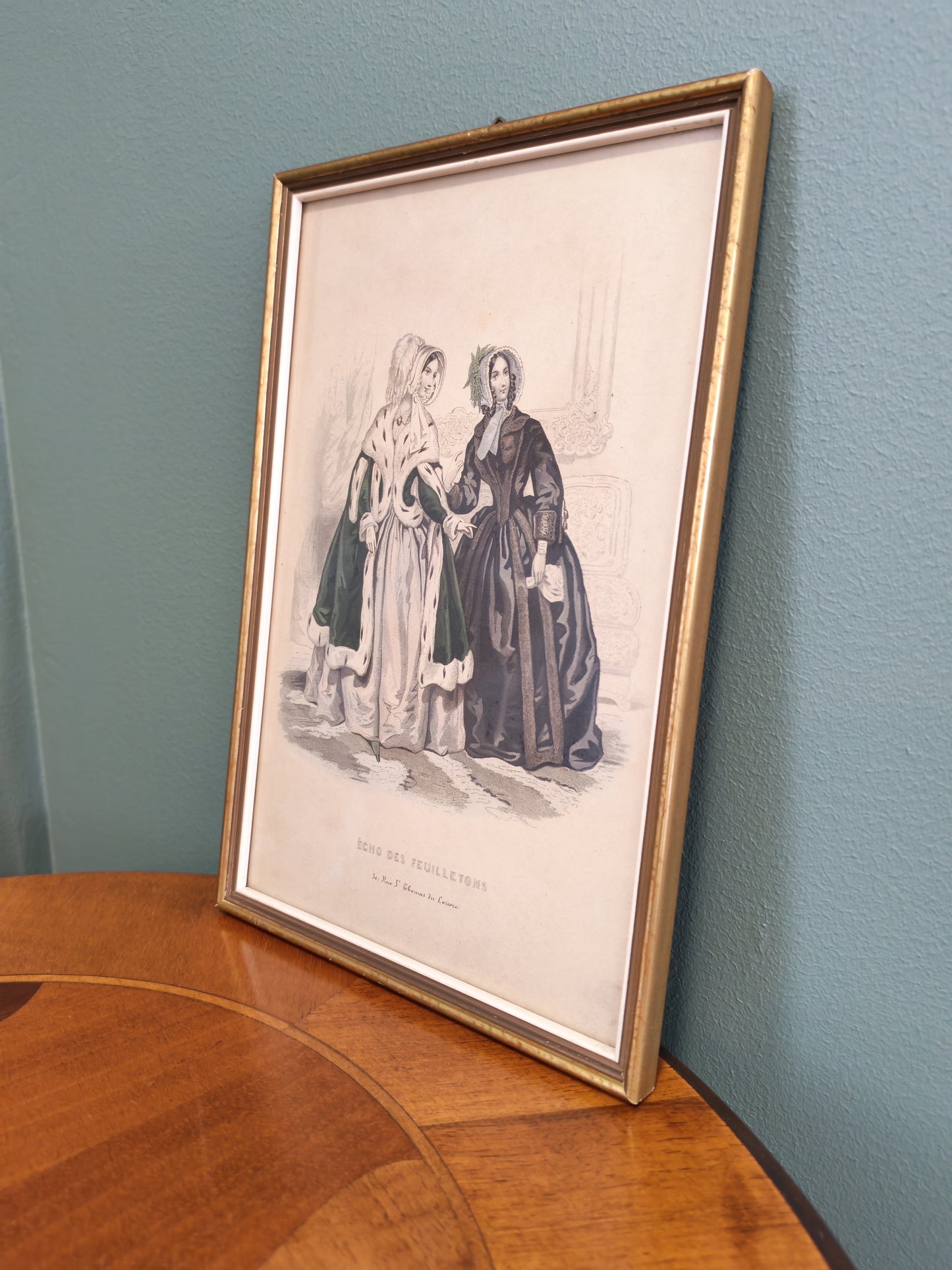 Framed French fashion print – 19th-century style