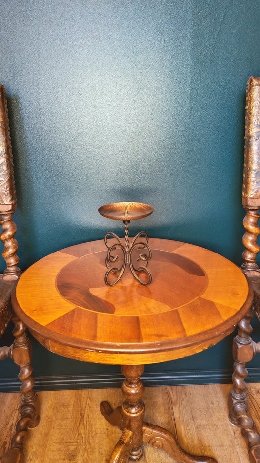 Candlestick (copper bowl, iron base)