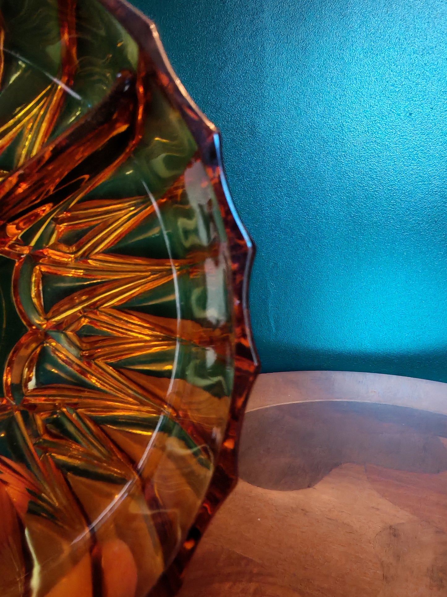 Amber-toned serving dish