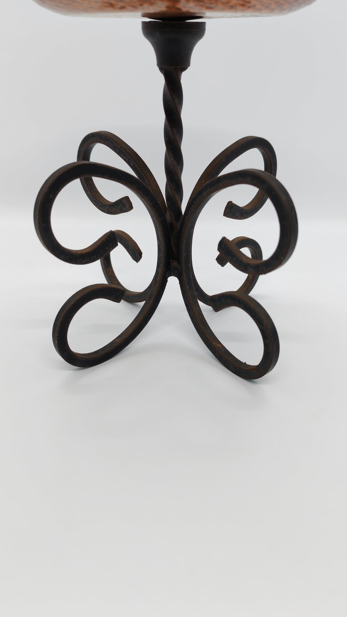 Candlestick (copper bowl, iron base)