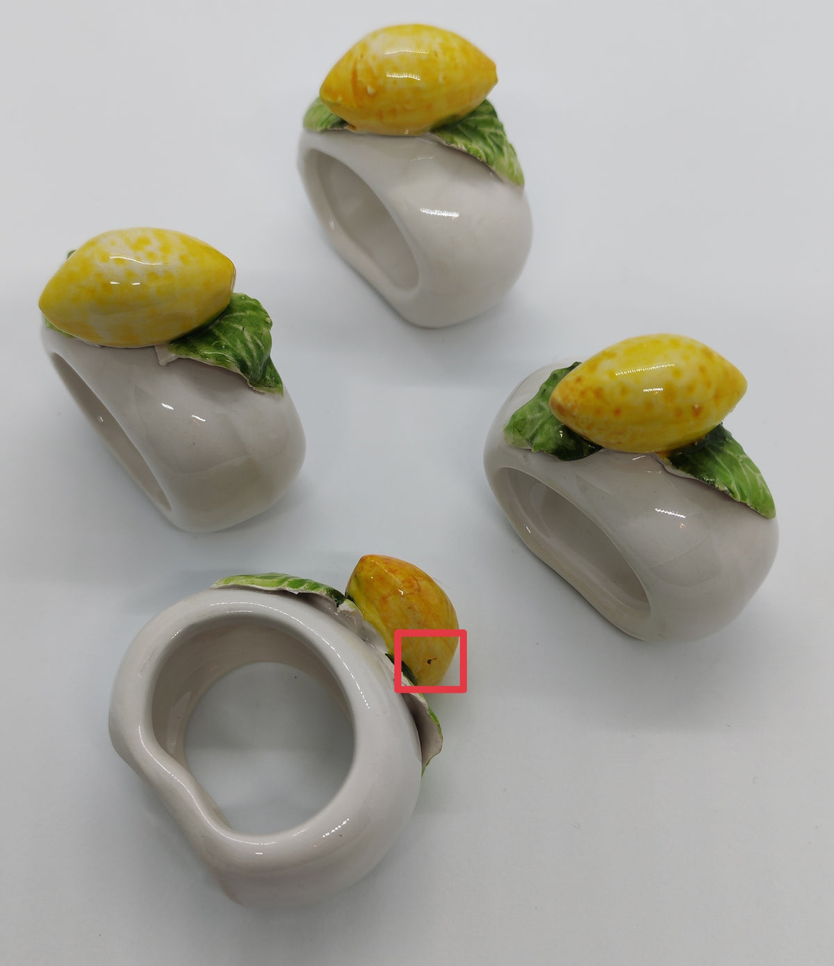 Lemon napkin rings 4 pcs
