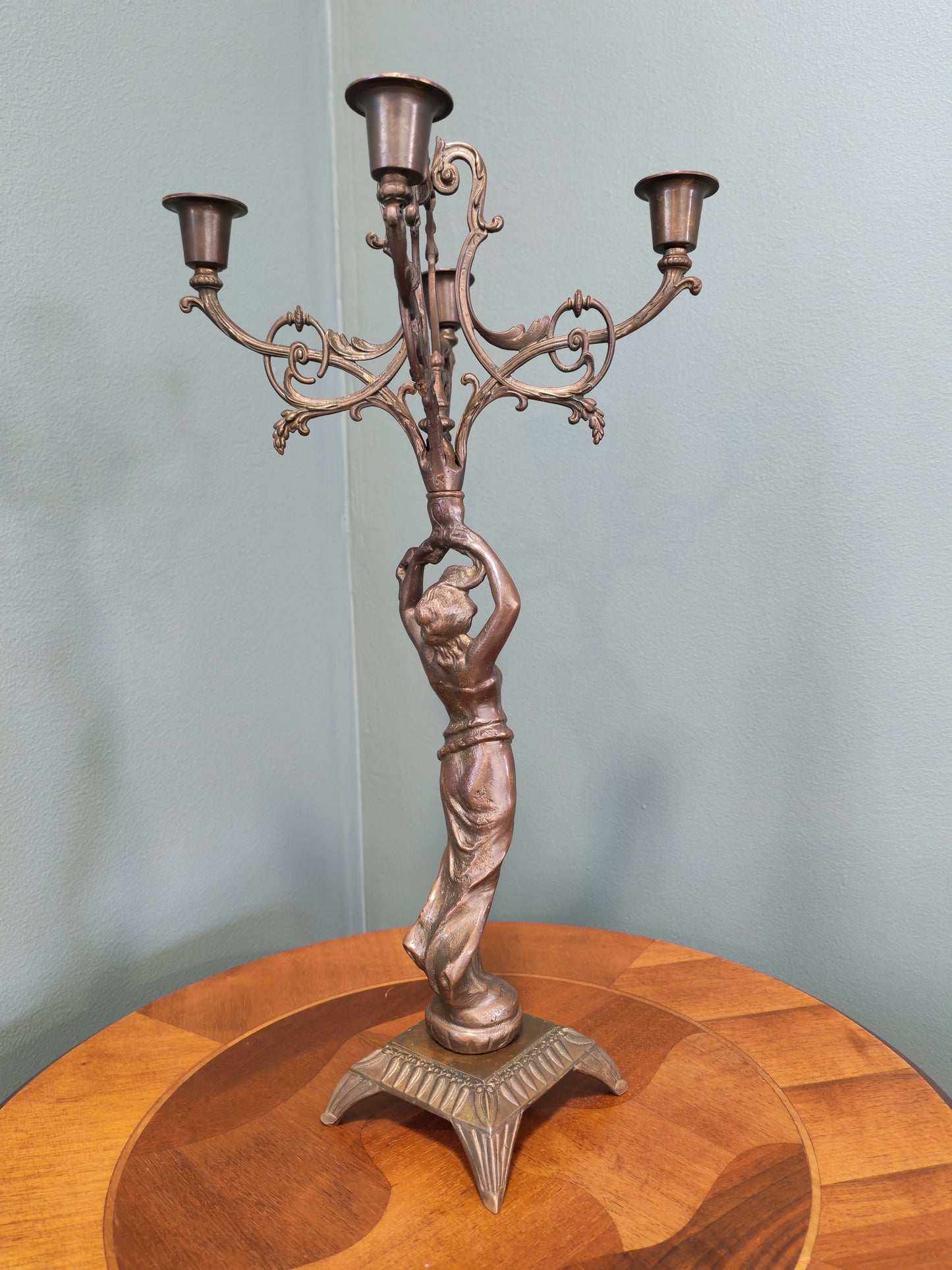 Vintage Art Nouveau Style Figural Candelabra