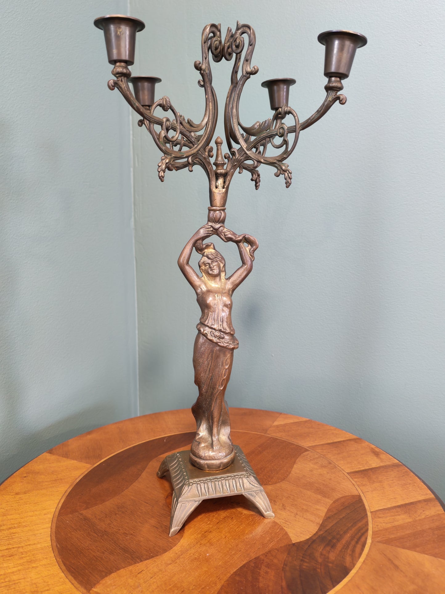 Vintage Art Nouveau Style Figural Candelabra