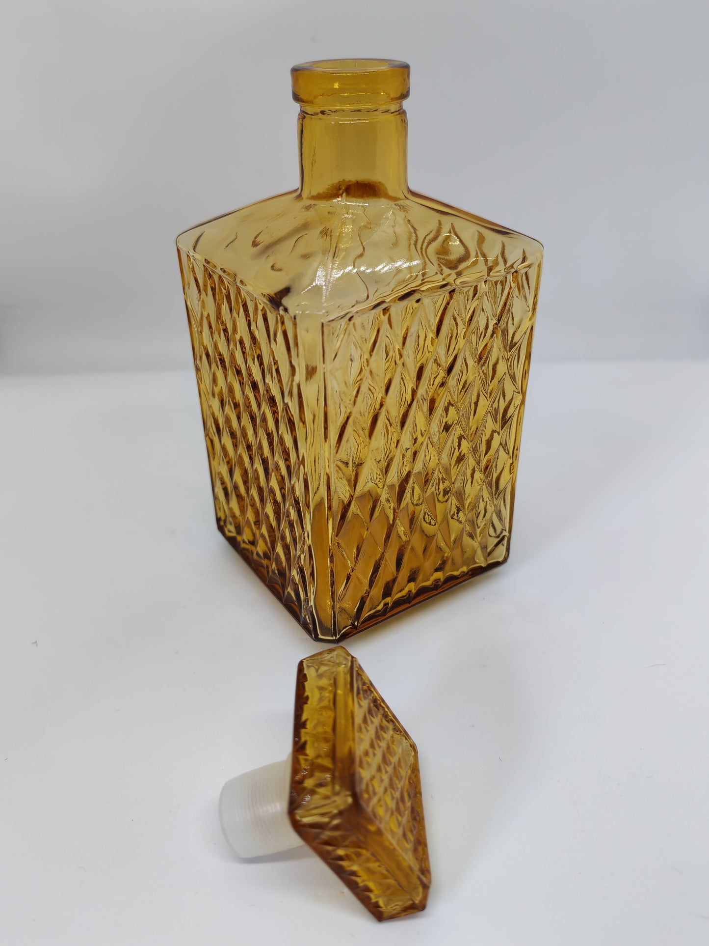 Amber-toned glass carafe