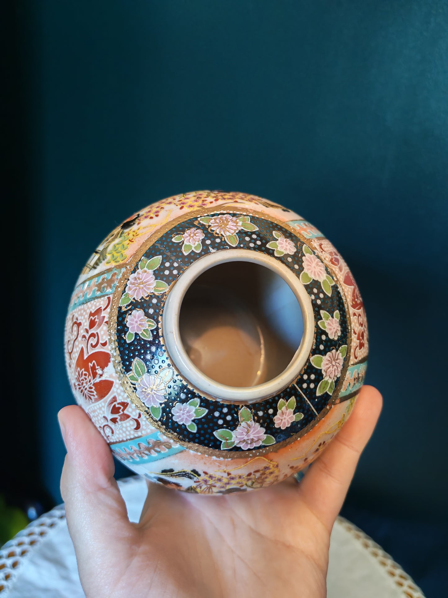 Vintage Japanese lidded decorative jar
