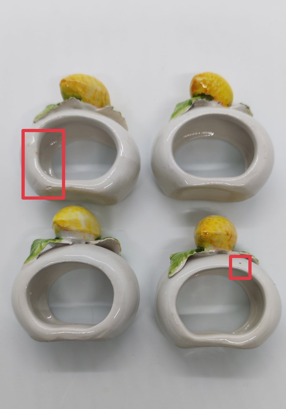 Lemon napkin rings 4 pcs