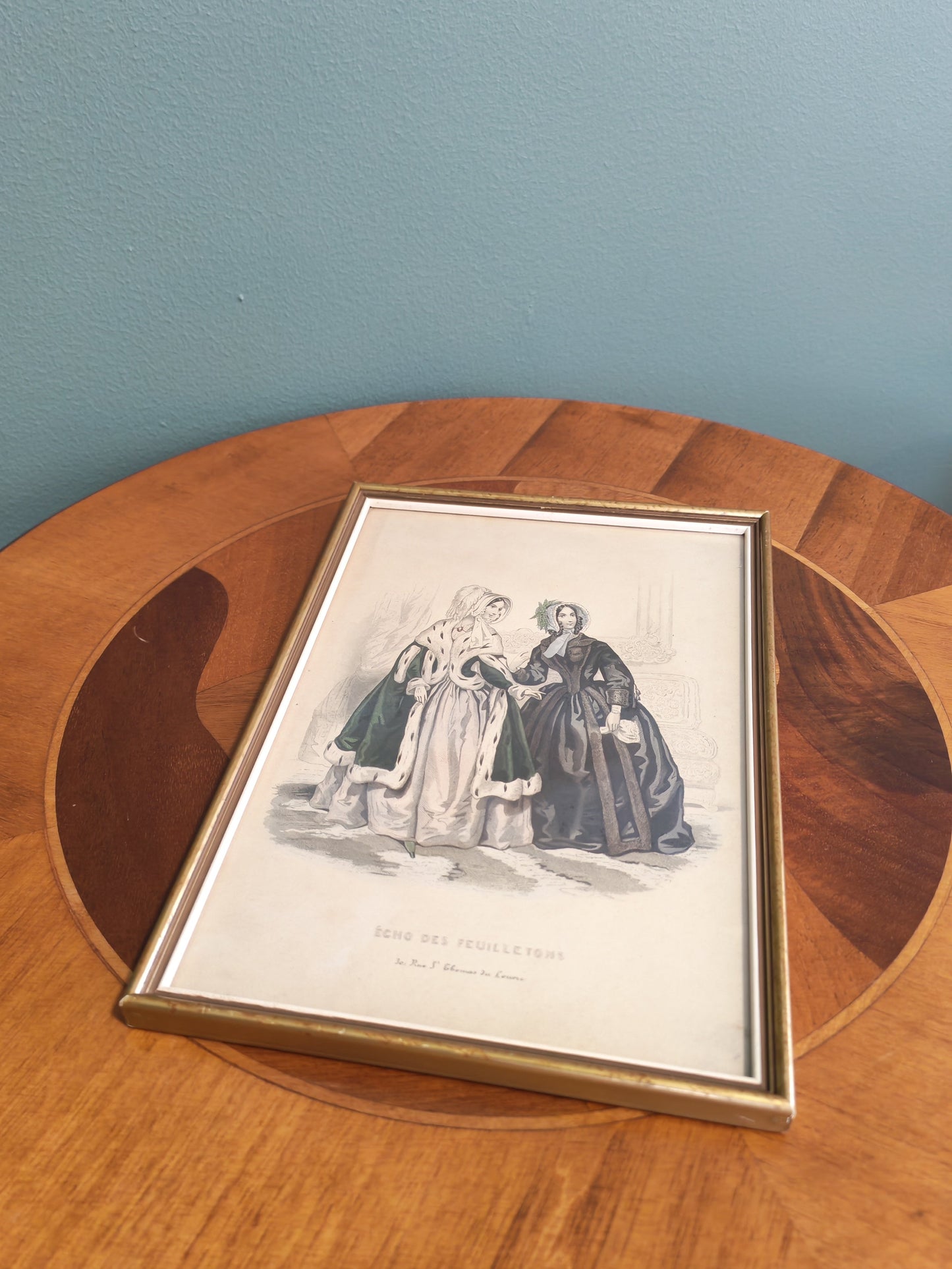 Framed French fashion print – 19th-century style