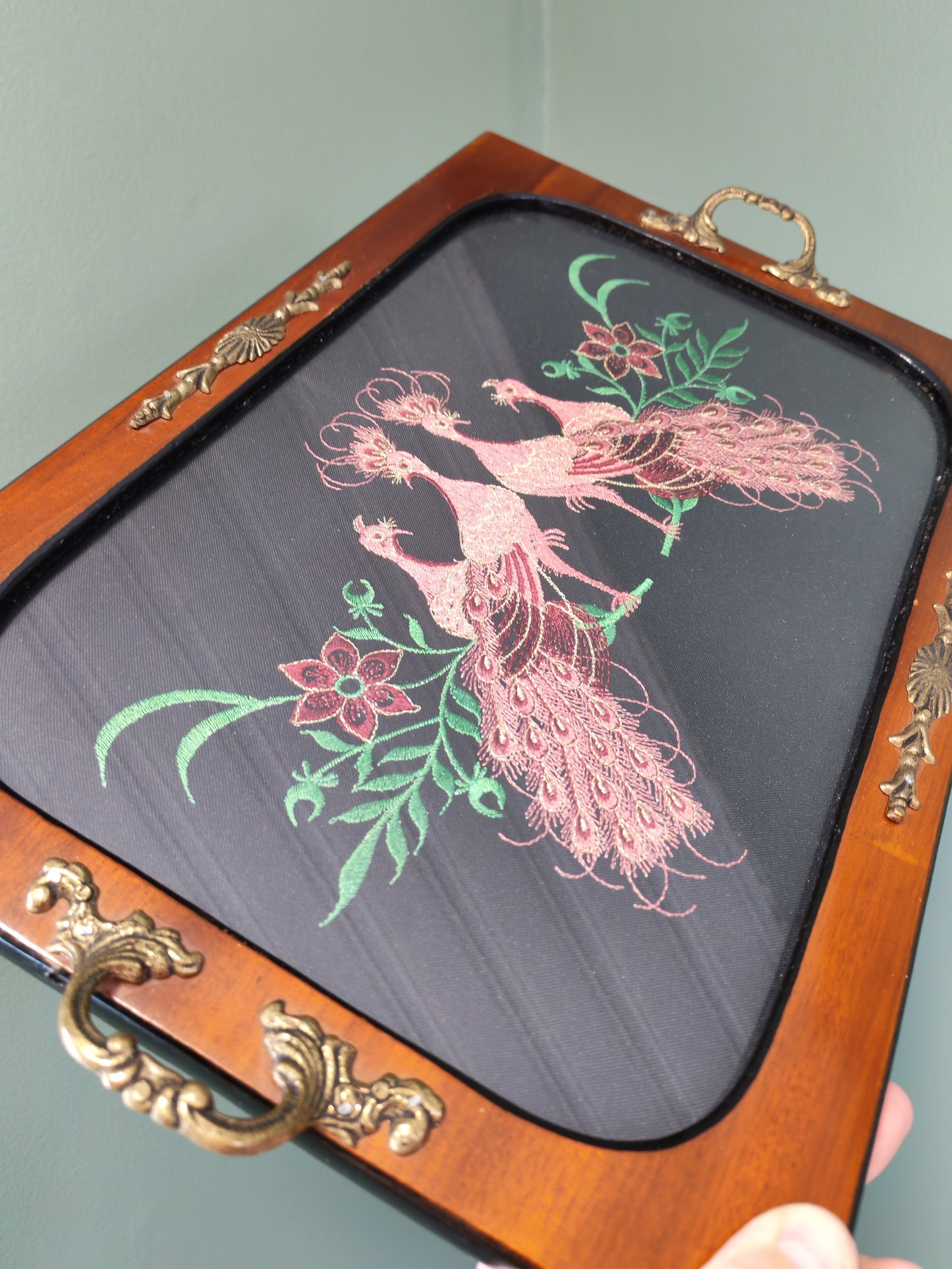 Peacock-themed tray