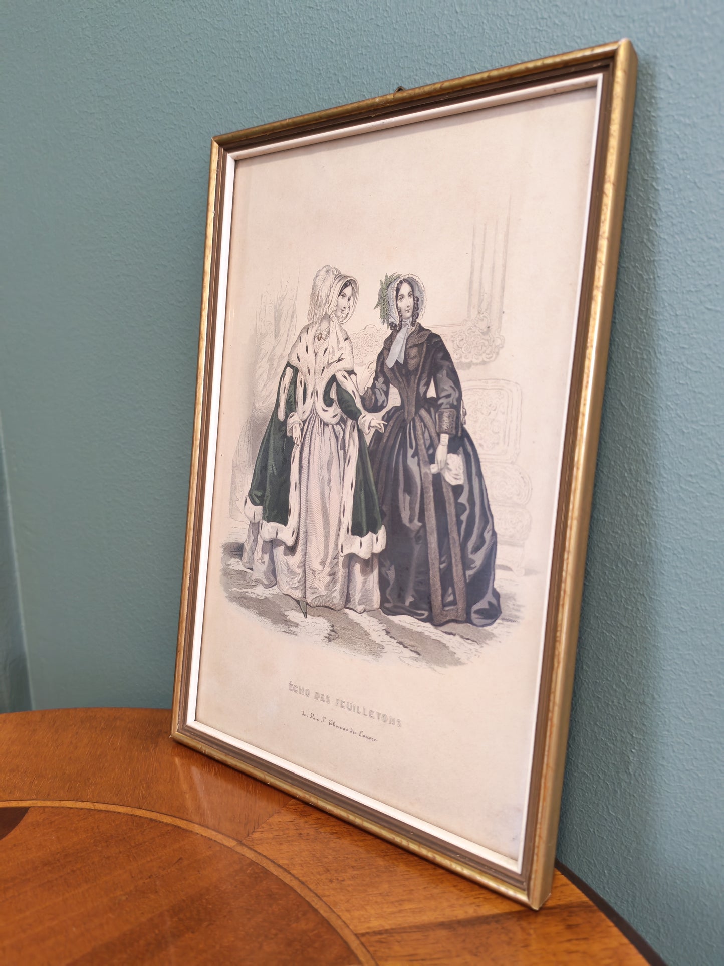 Framed French fashion print – 19th-century style