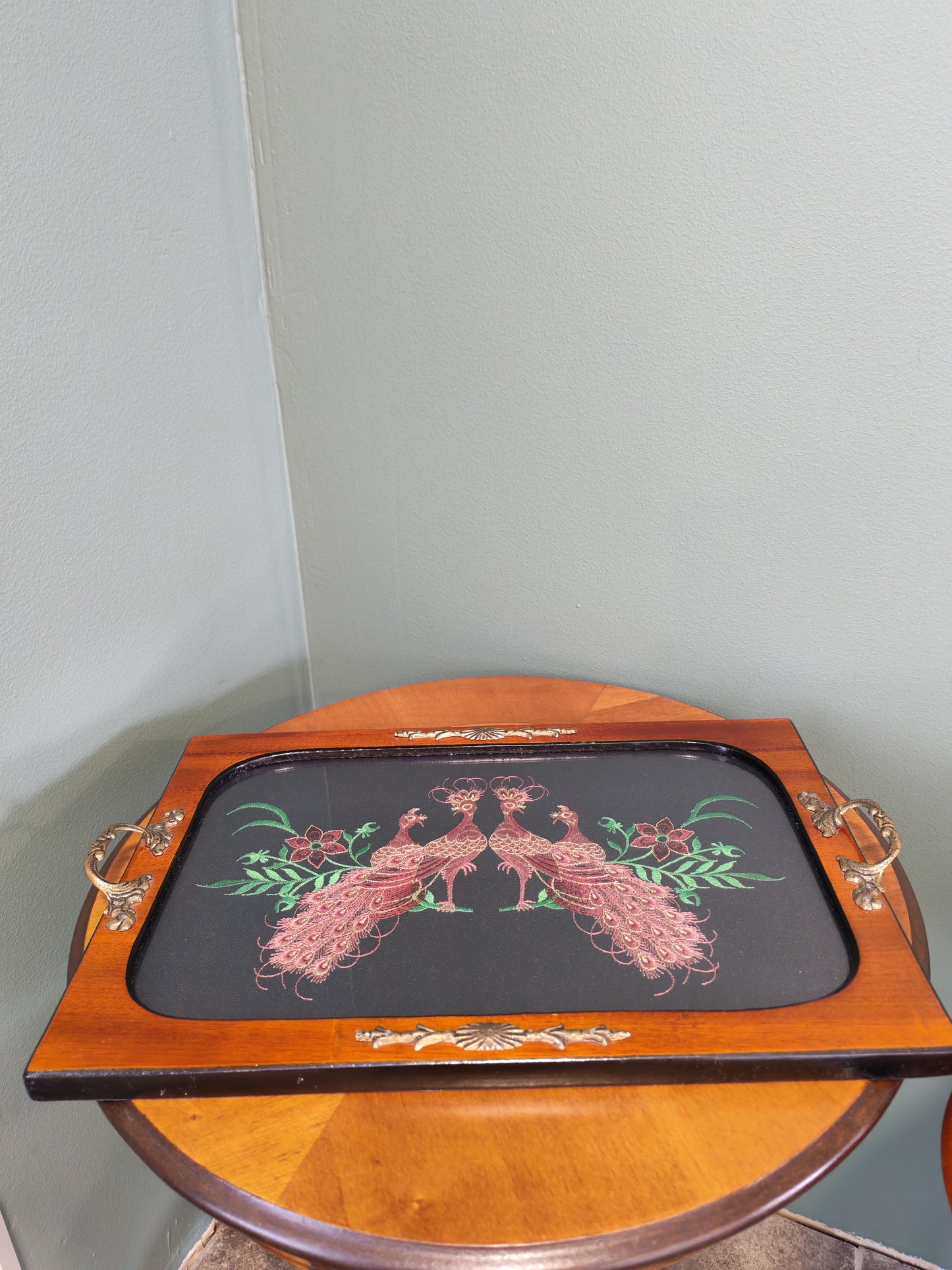 Peacock-themed tray