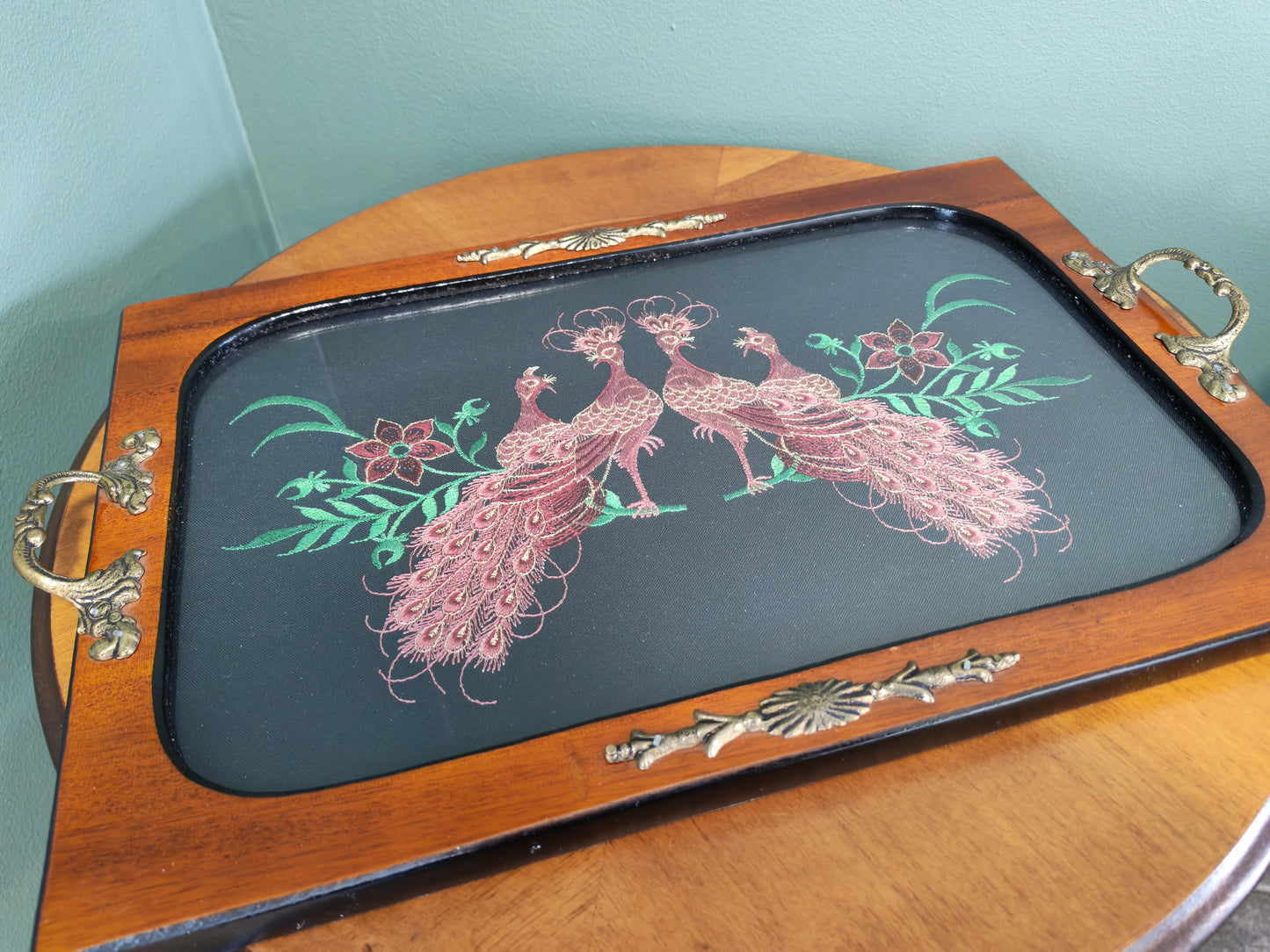 Peacock-themed tray
