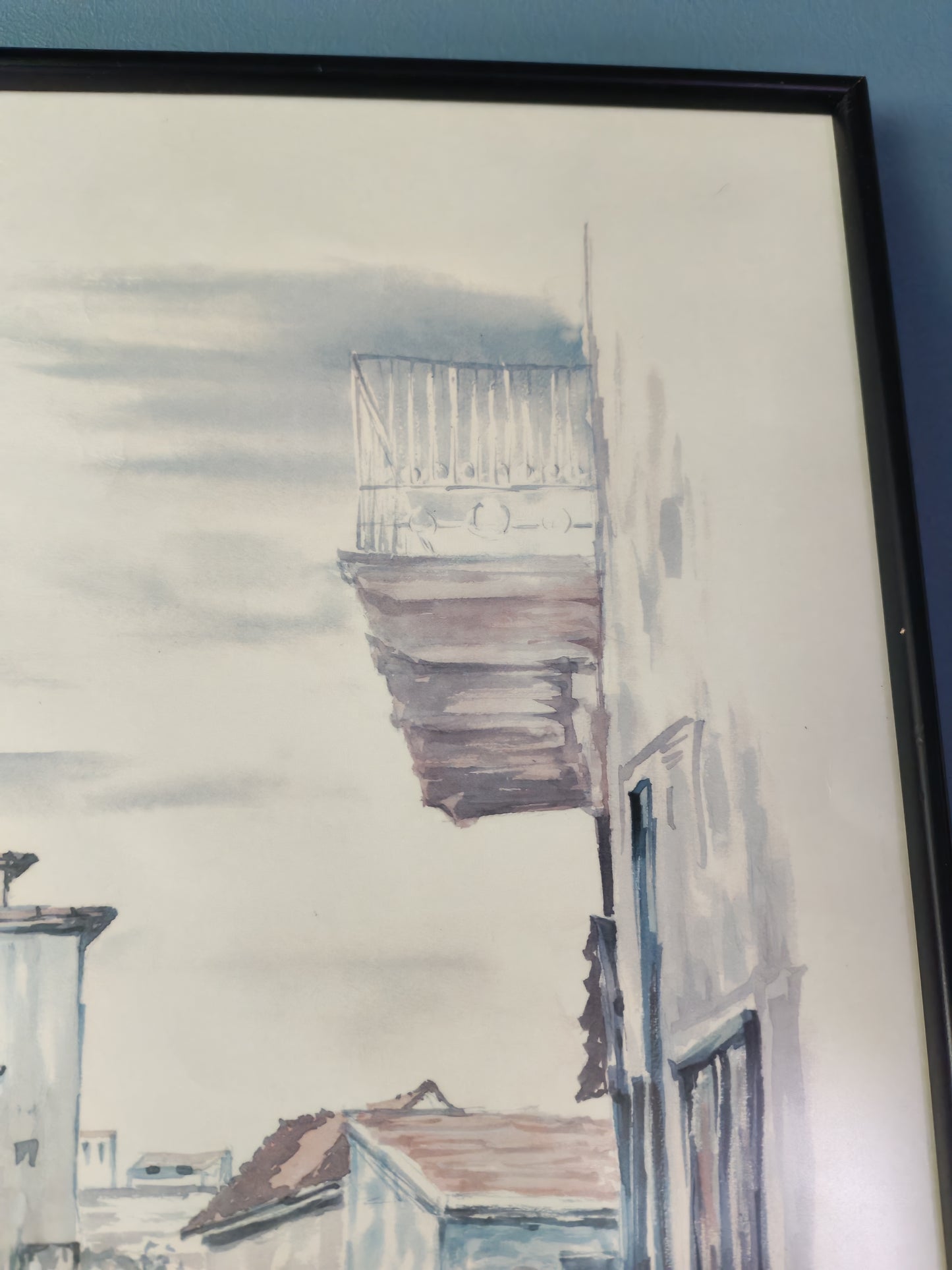 Lefkara, Cyprus (1981) – framed Cypriot art print, signed K. Gläser (interpretation)