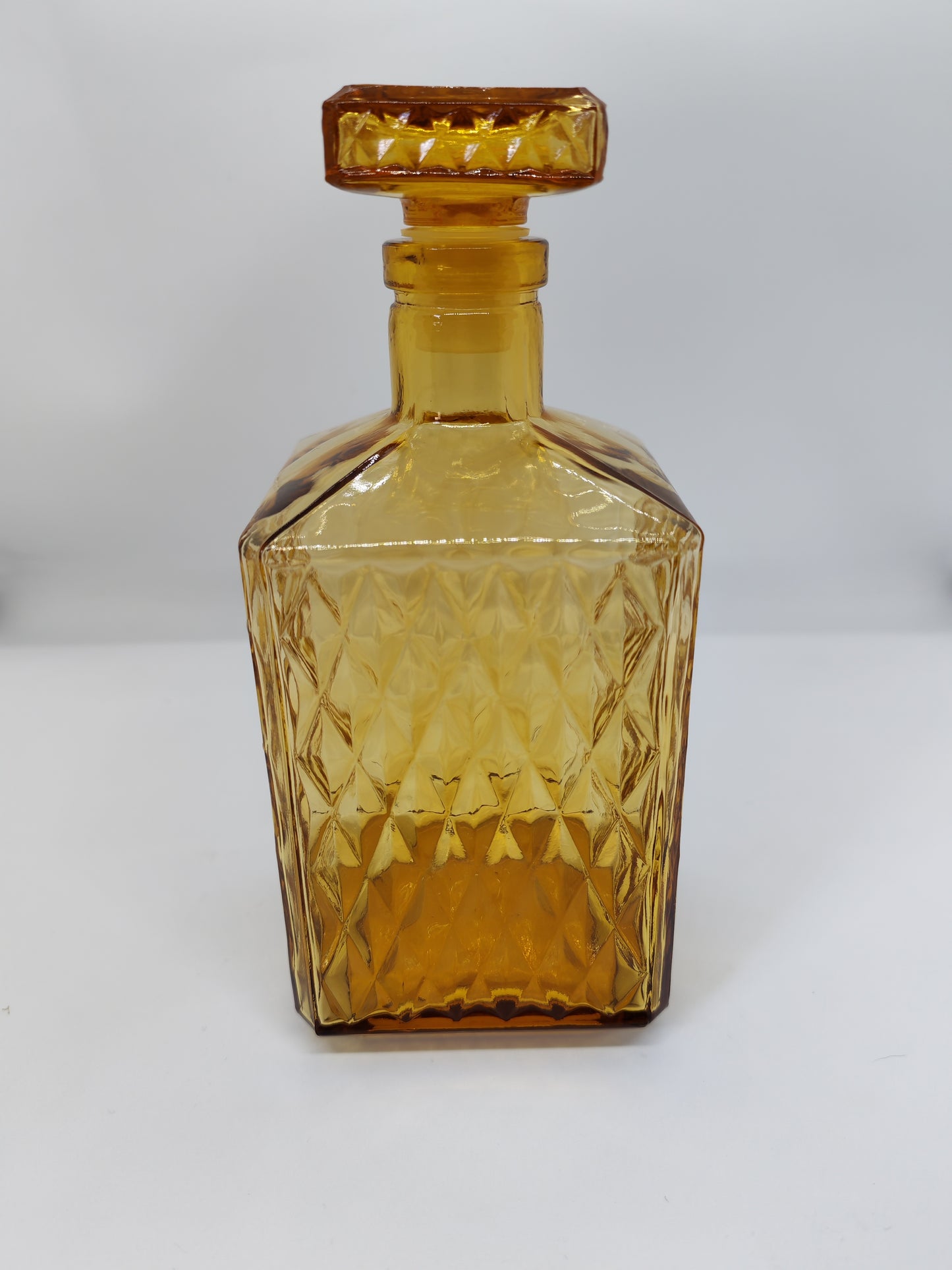 Amber-toned glass carafe