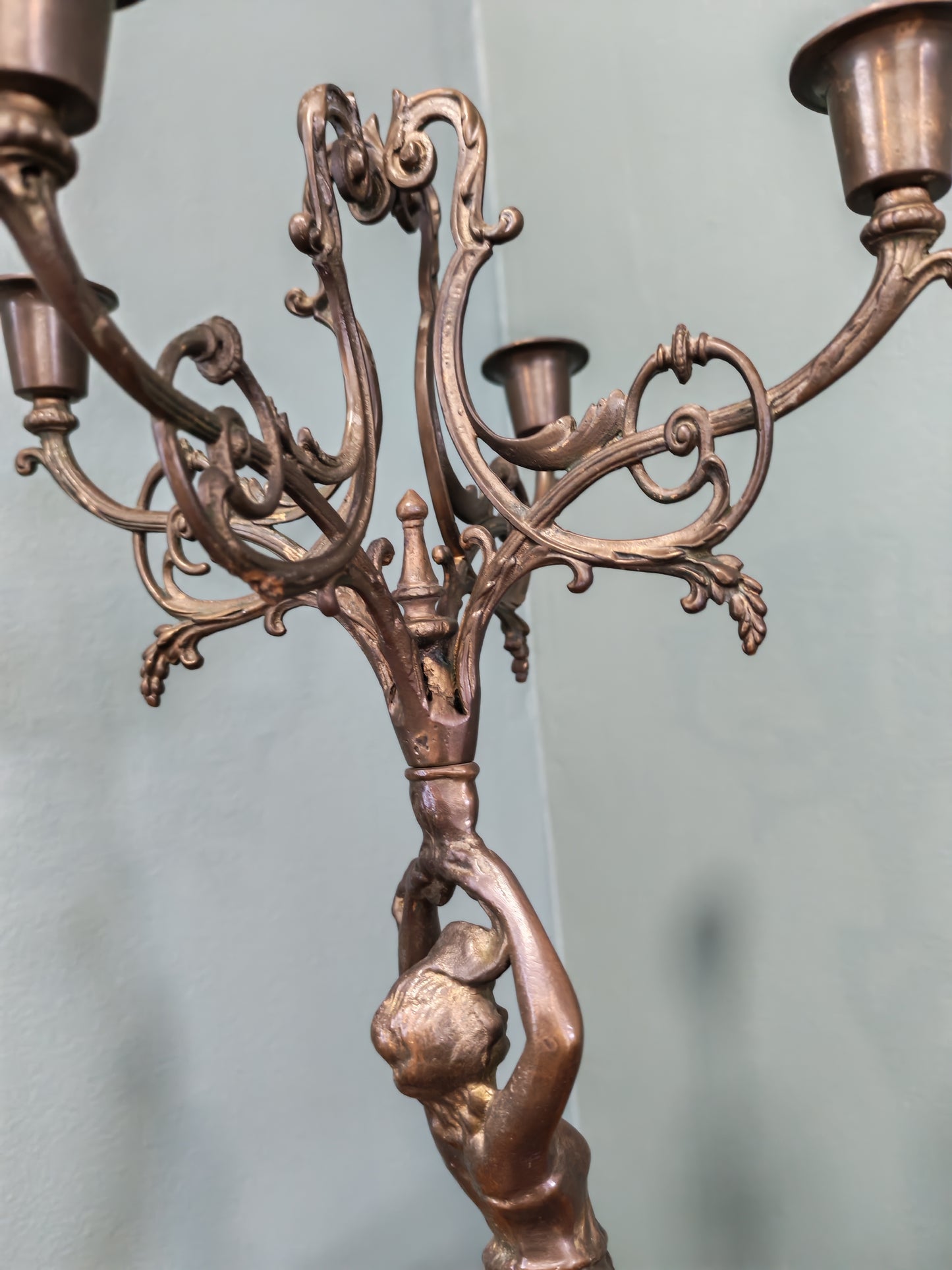 Vintage Art Nouveau Style Figural Candelabra