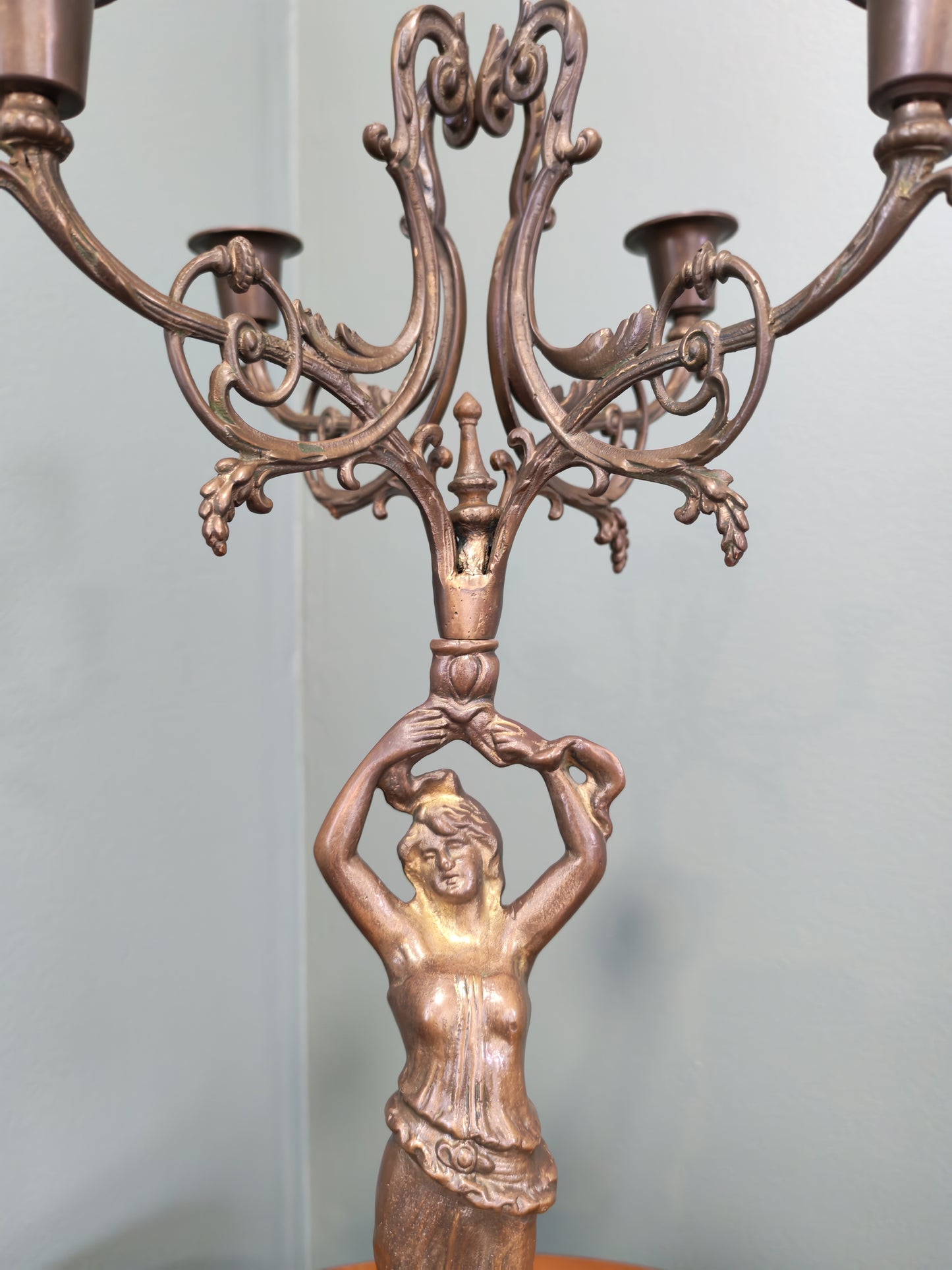 Vintage Art Nouveau Style Figural Candelabra