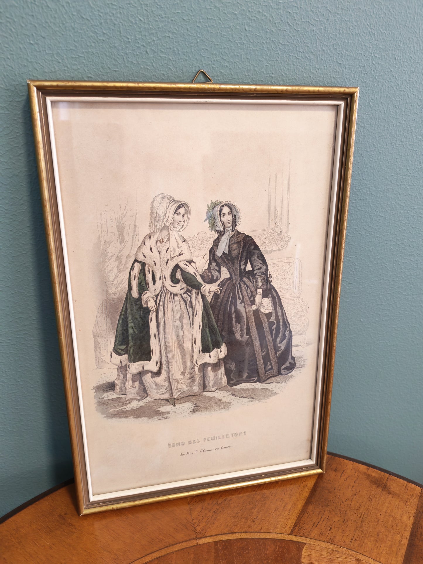 Framed French fashion print – 19th-century style
