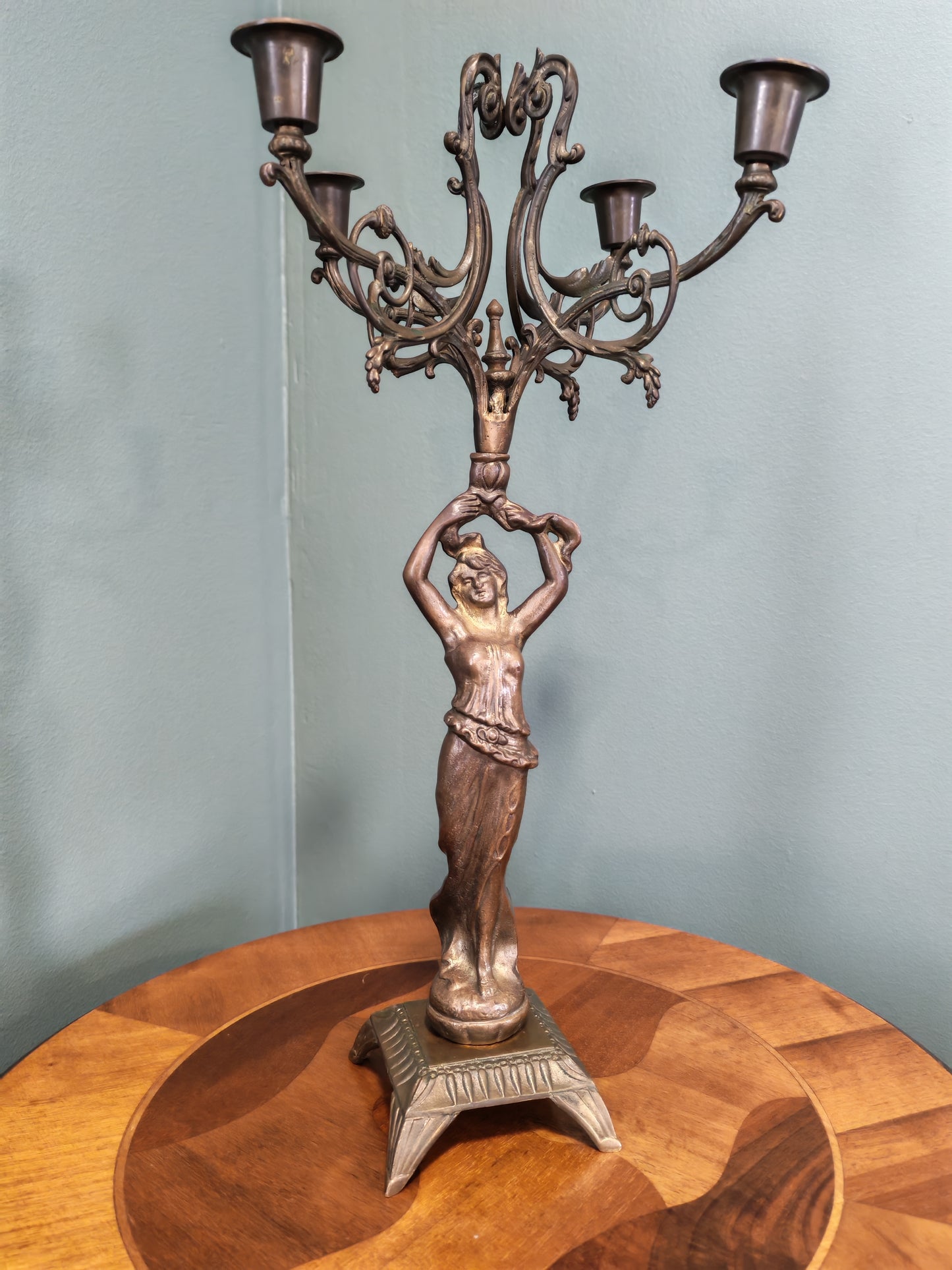 Vintage Art Nouveau Style Figural Candelabra
