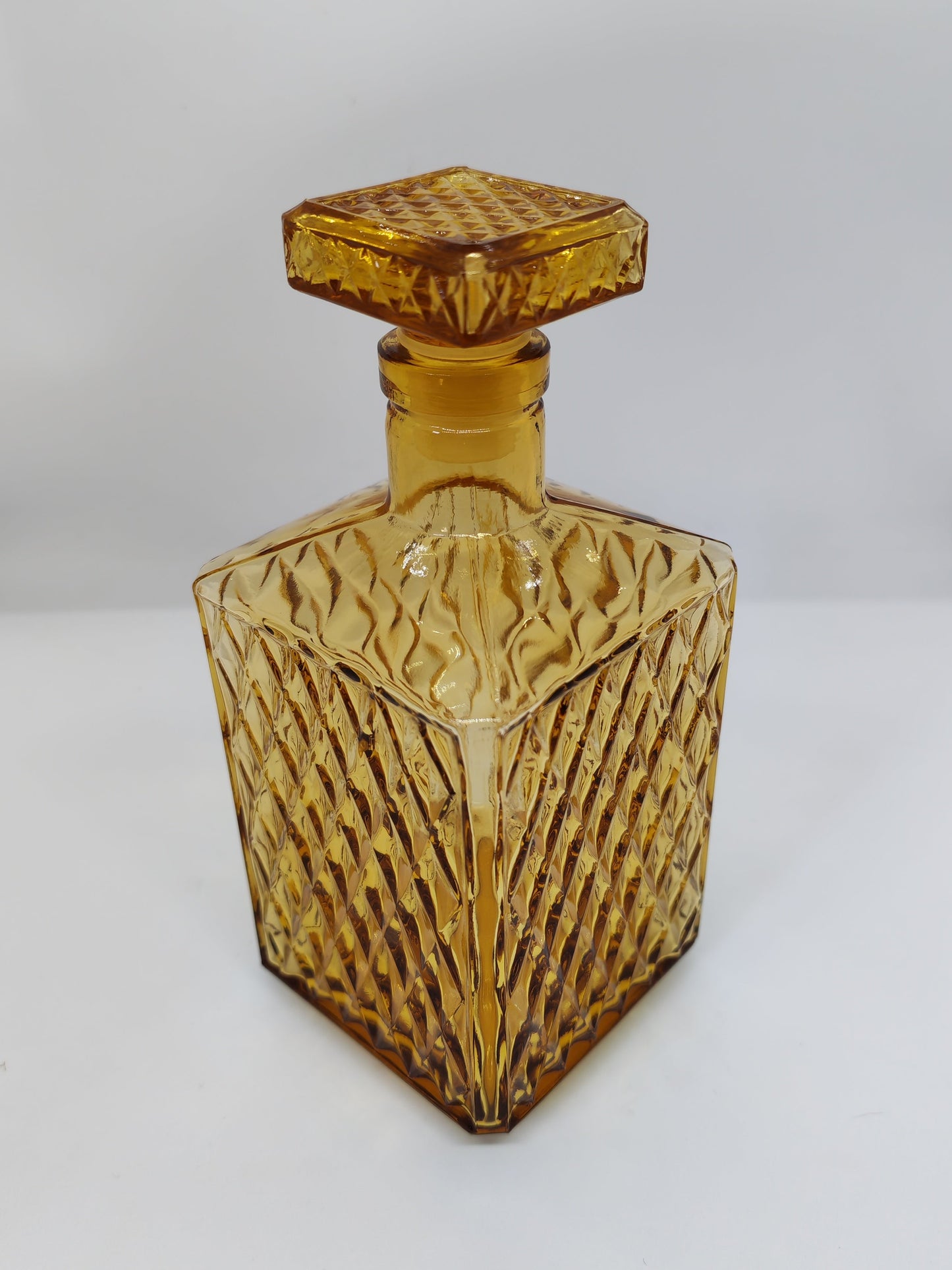 Amber-toned glass carafe