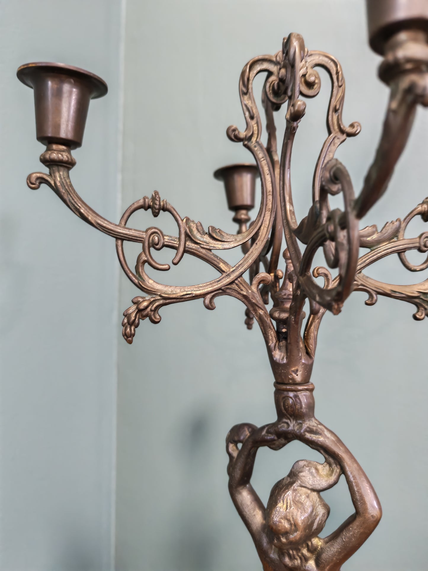 Vintage Art Nouveau Style Figural Candelabra